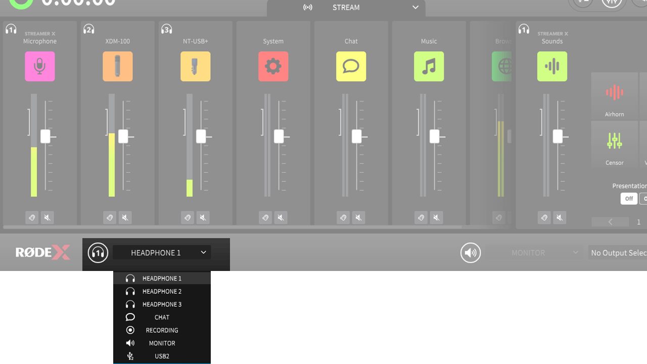 Submix monitor dropdown in UNIFY